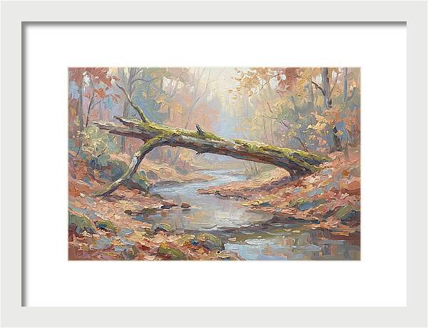 Fallen Log Bridge Over Stream