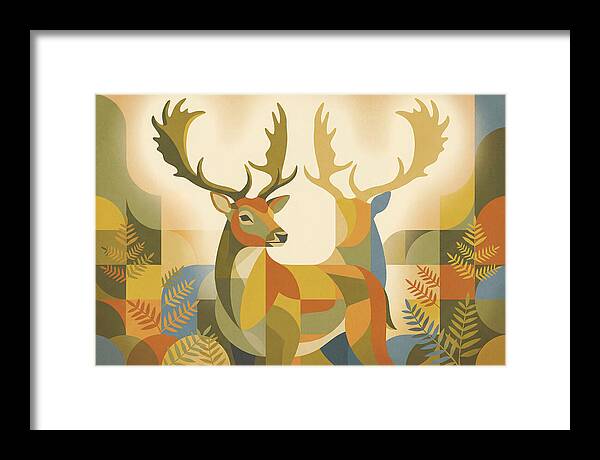 Fallow Deer Buck In Abstract Colors