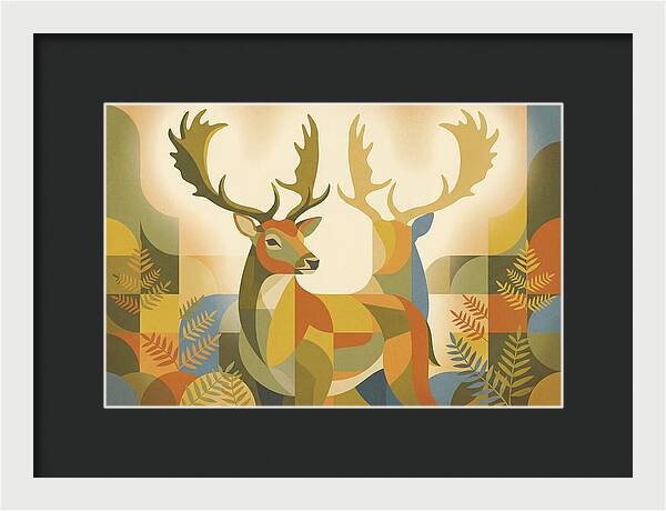 Fallow Deer Buck In Abstract Colors