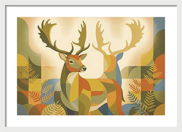 Fallow Deer Buck In Abstract Colors