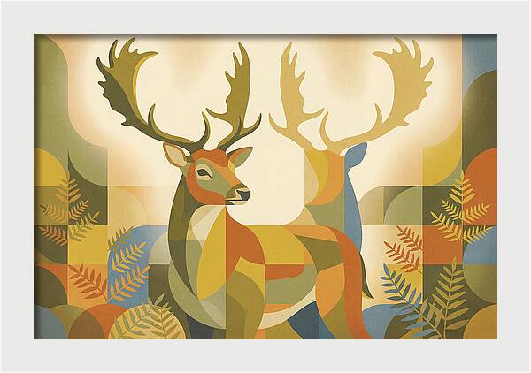 Fallow Deer Buck In Abstract Colors