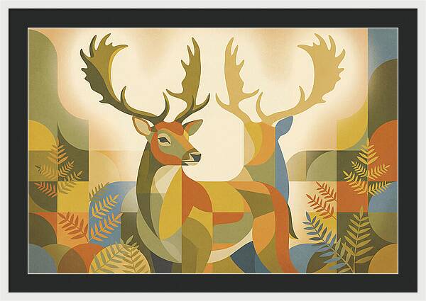 Fallow Deer Buck In Abstract Colors