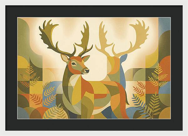 Fallow Deer Buck In Abstract Colors