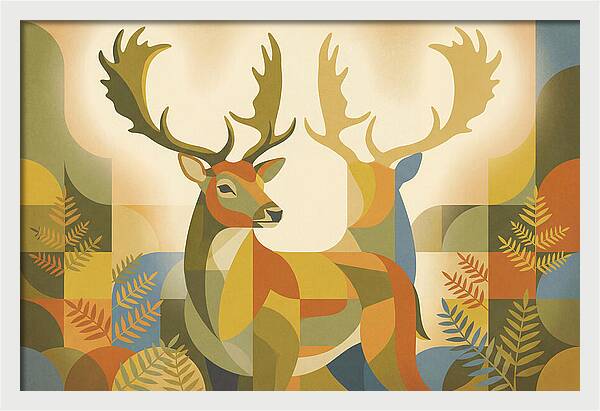Fallow Deer Buck In Abstract Colors