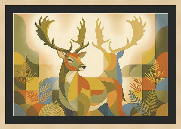 Fallow Deer Buck In Abstract Colors