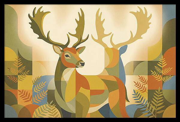 Fallow Deer Buck In Abstract Colors