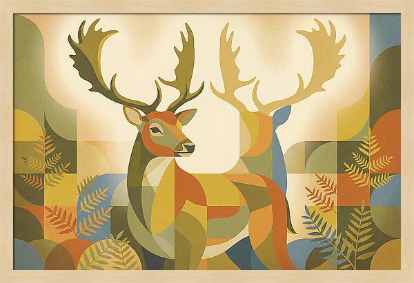 Fallow Deer Buck In Abstract Colors
