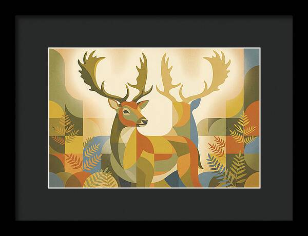 Fallow Deer Buck In Abstract Colors