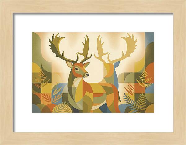 Fallow Deer Buck In Abstract Colors
