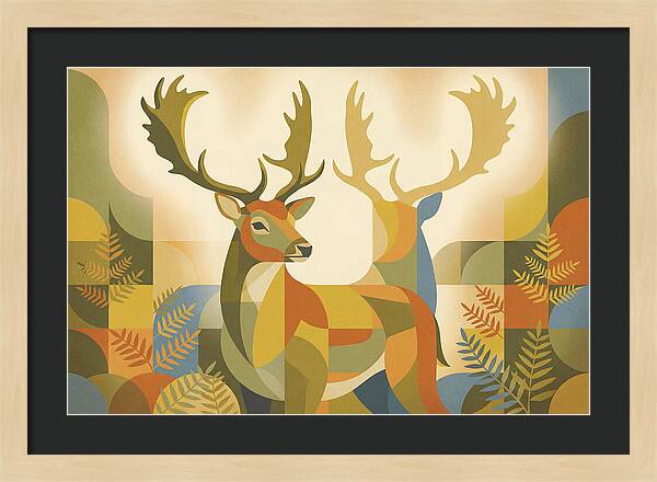 Fallow Deer Buck In Abstract Colors