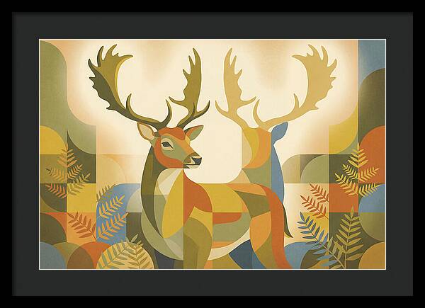 Fallow Deer Buck In Abstract Colors