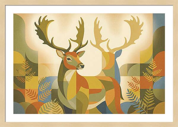Fallow Deer Buck In Abstract Colors