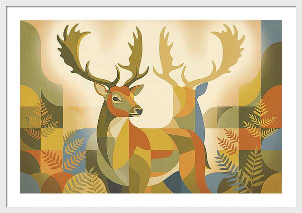Fallow Deer Buck In Abstract Colors