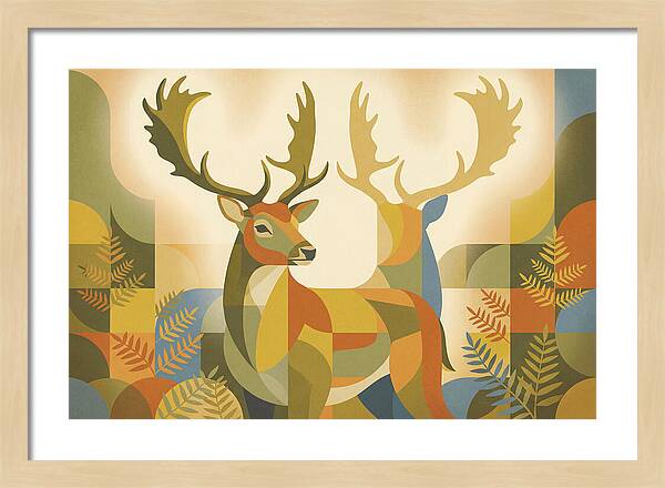 Fallow Deer Buck In Abstract Colors