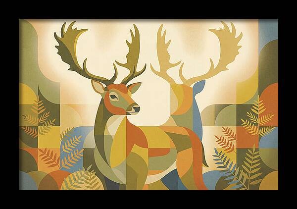 Fallow Deer Buck In Abstract Colors