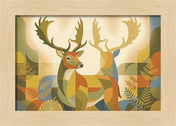Fallow Deer Buck In Abstract Colors