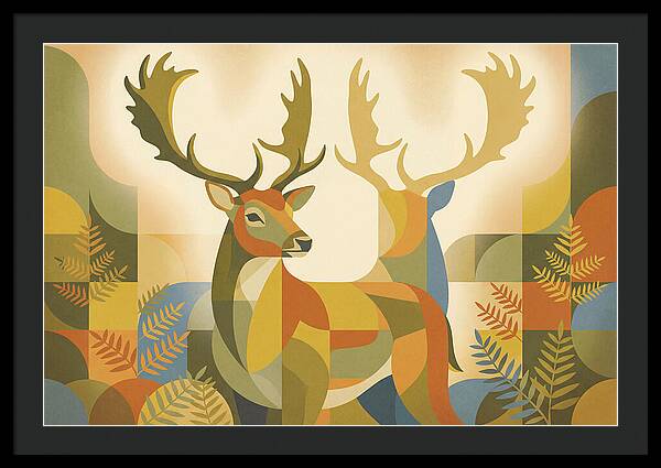 Fallow Deer Buck In Abstract Colors