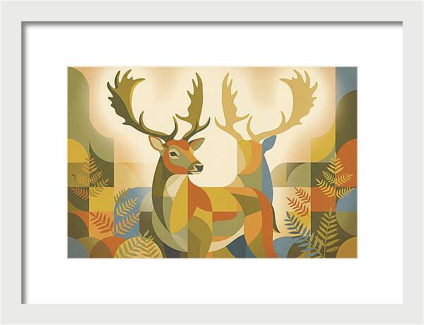 Fallow Deer Buck In Abstract Colors