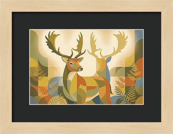 Fallow Deer Buck In Abstract Colors