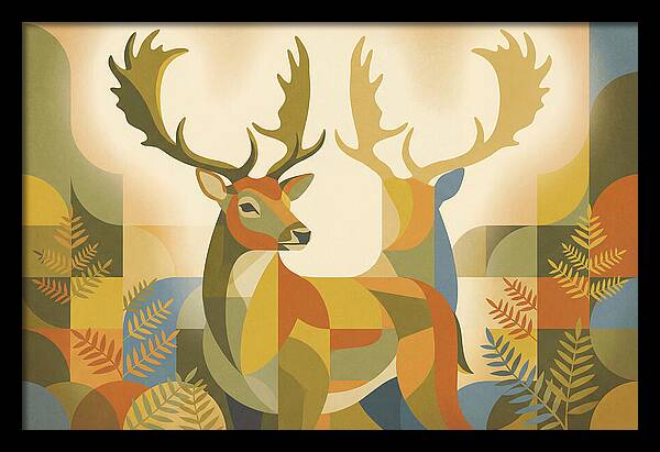 Fallow Deer Buck In Abstract Colors