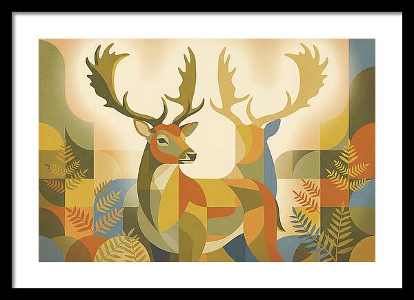 Fallow Deer Buck In Abstract Colors