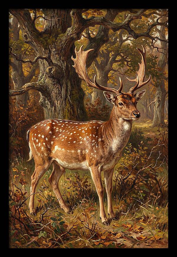 Fallow Deer In Autumn Forest