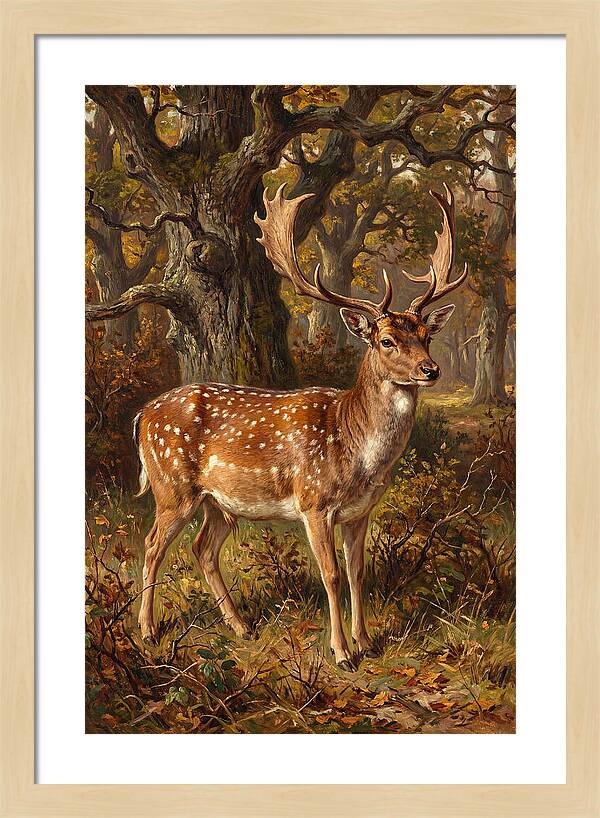 Fallow Deer In Autumn Forest