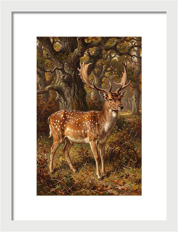 Fallow Deer In Autumn Forest