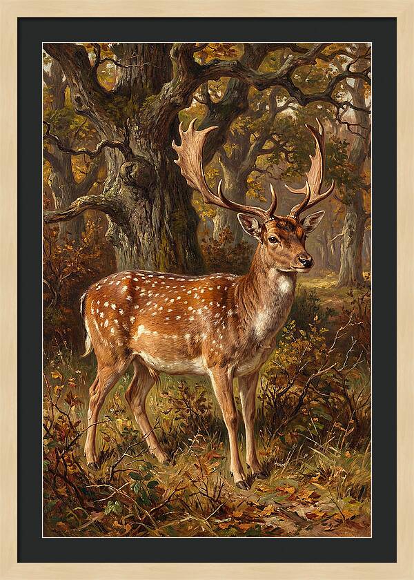Fallow Deer In Autumn Forest