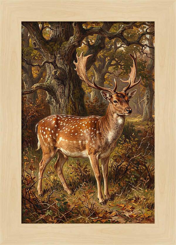 Fallow Deer In Autumn Forest