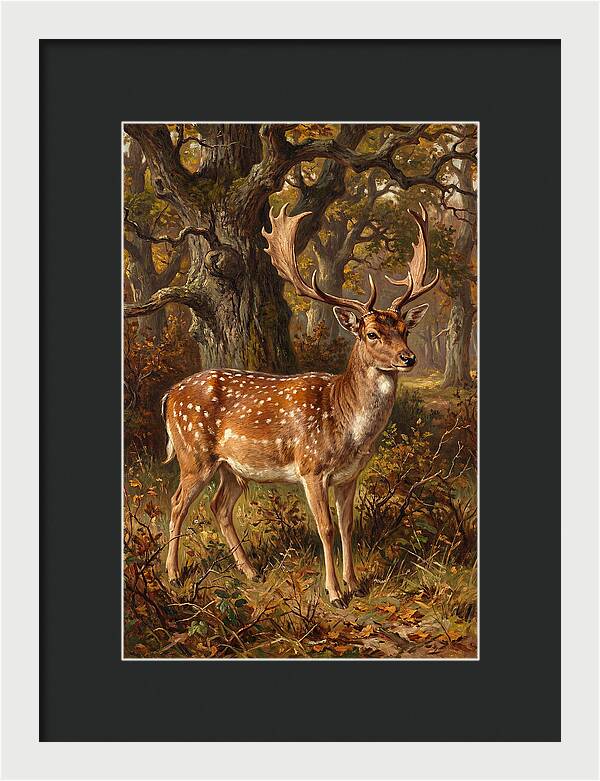 Fallow Deer In Autumn Forest