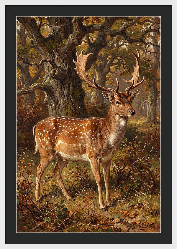 Fallow Deer In Autumn Forest