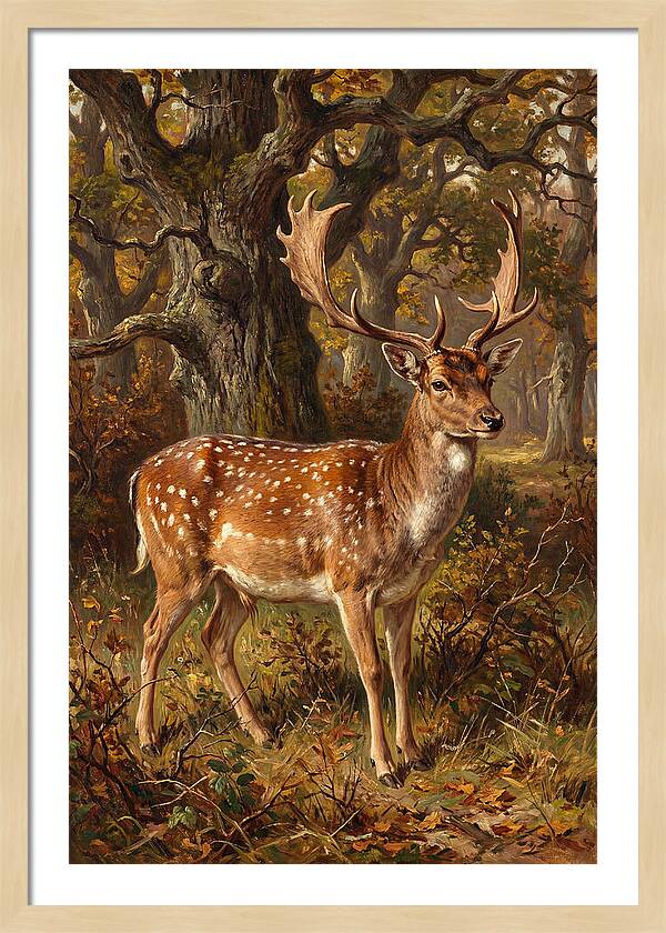 Fallow Deer In Autumn Forest