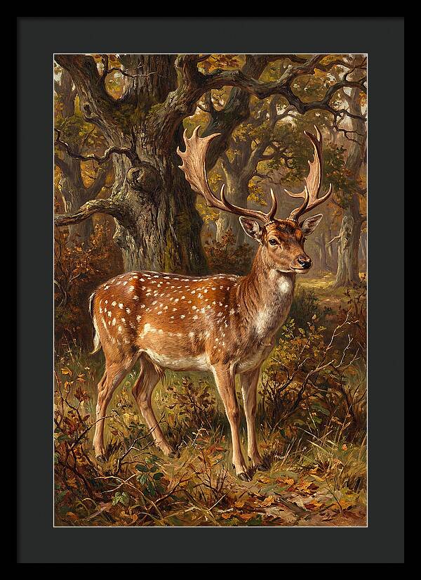 Fallow Deer In Autumn Forest