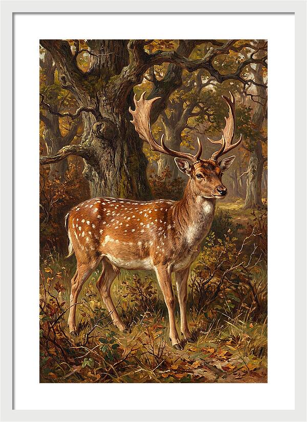 Fallow Deer In Autumn Forest