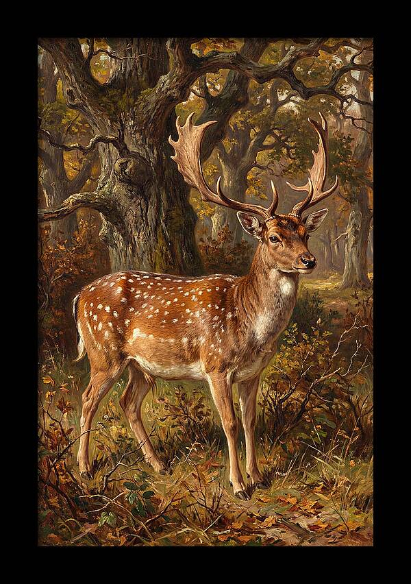 Fallow Deer In Autumn Forest