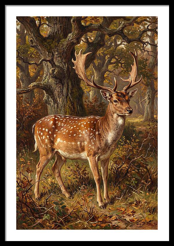 Fallow Deer In Autumn Forest