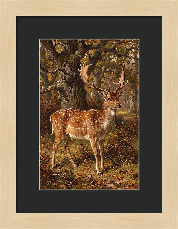 Fallow Deer In Autumn Forest