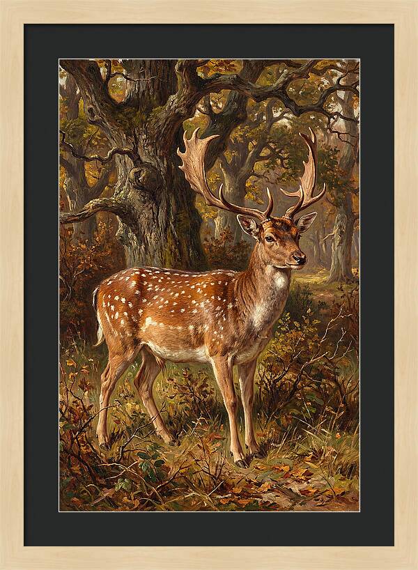 Fallow Deer In Autumn Forest