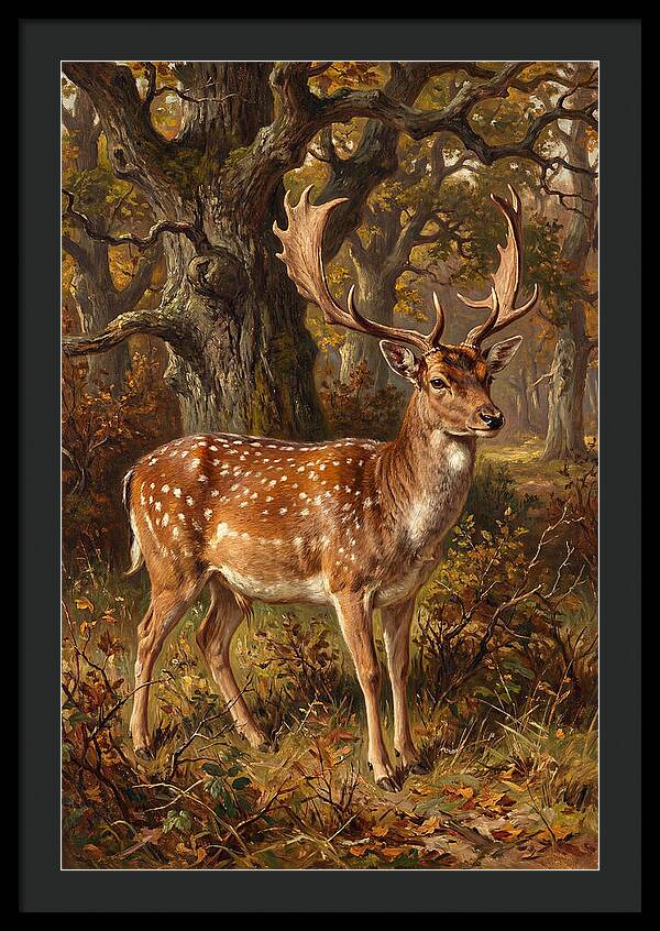Fallow Deer In Autumn Forest