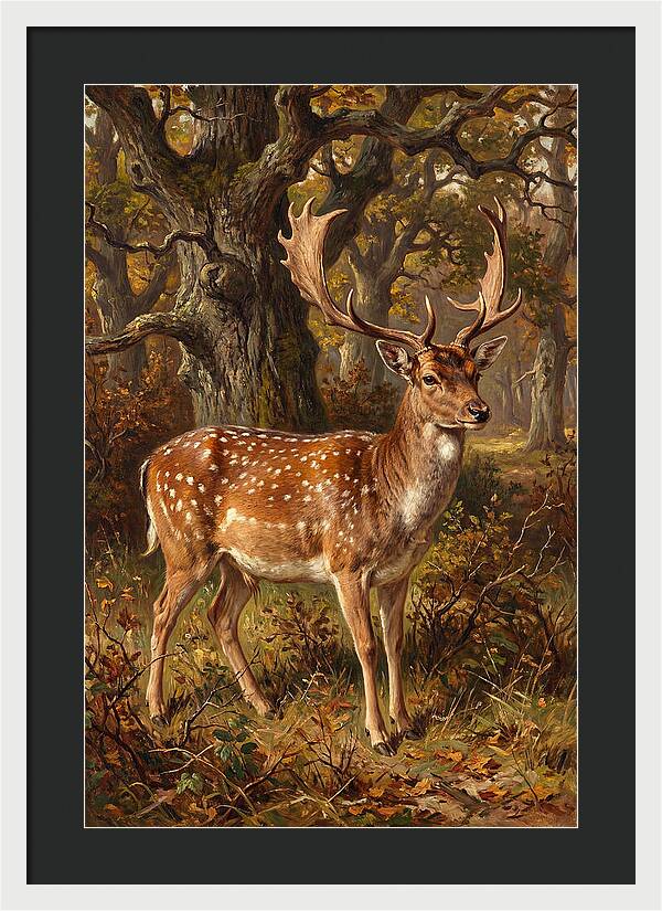 Fallow Deer In Autumn Forest