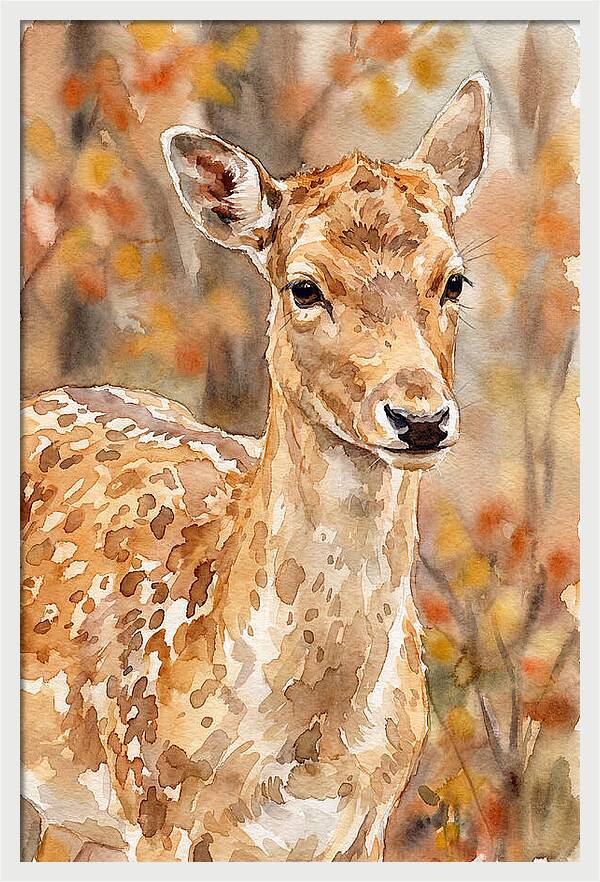 Fallow Deer In Autumn Hues