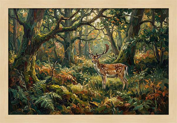 Fallow Deer In Enchanted Forest