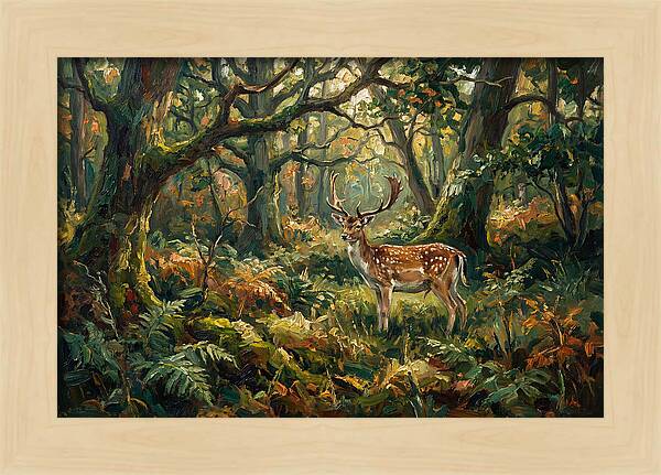 Fallow Deer In Enchanted Forest