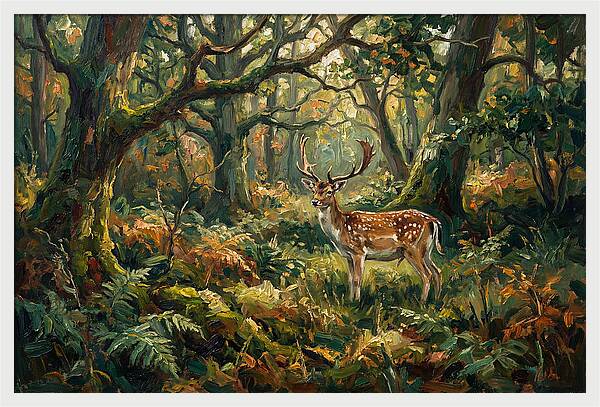 Fallow Deer In Enchanted Forest