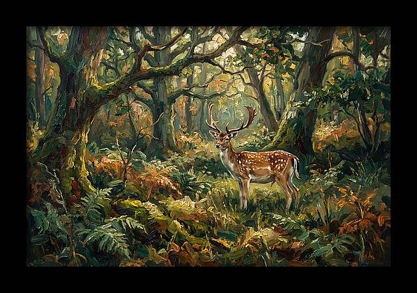Fallow Deer In Enchanted Forest
