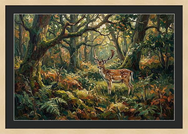 Fallow Deer In Enchanted Forest