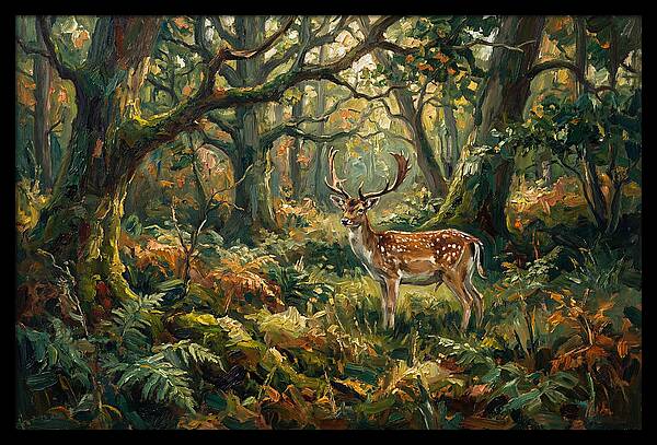 Fallow Deer In Enchanted Forest