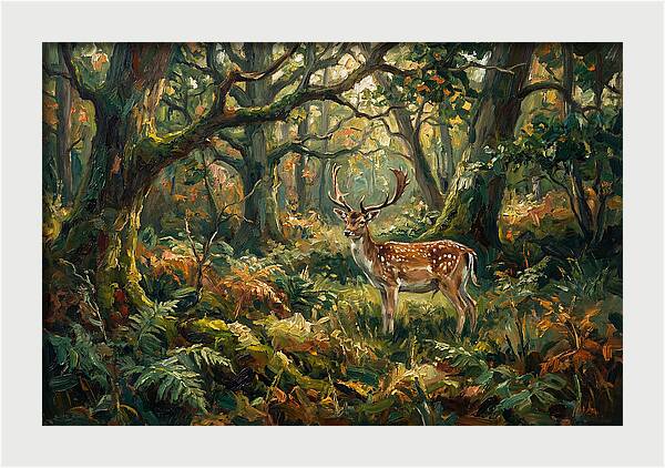 Fallow Deer In Enchanted Forest
