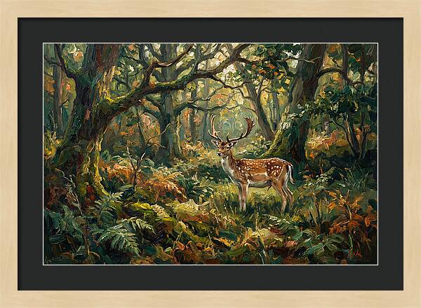 Fallow Deer In Enchanted Forest